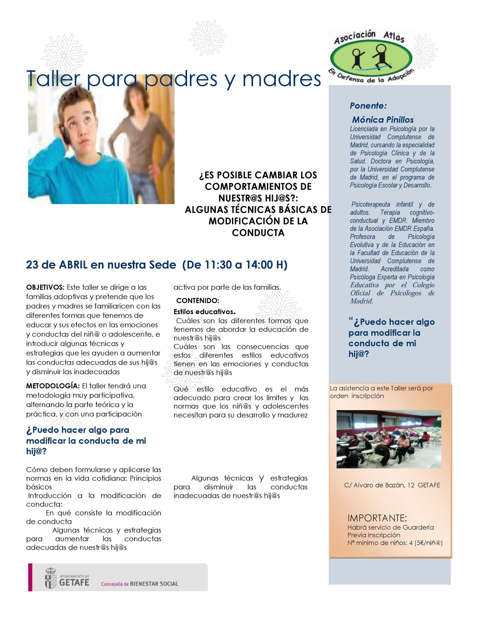 cartel taller de modificación de conductas cartel taller modificacion de conductas